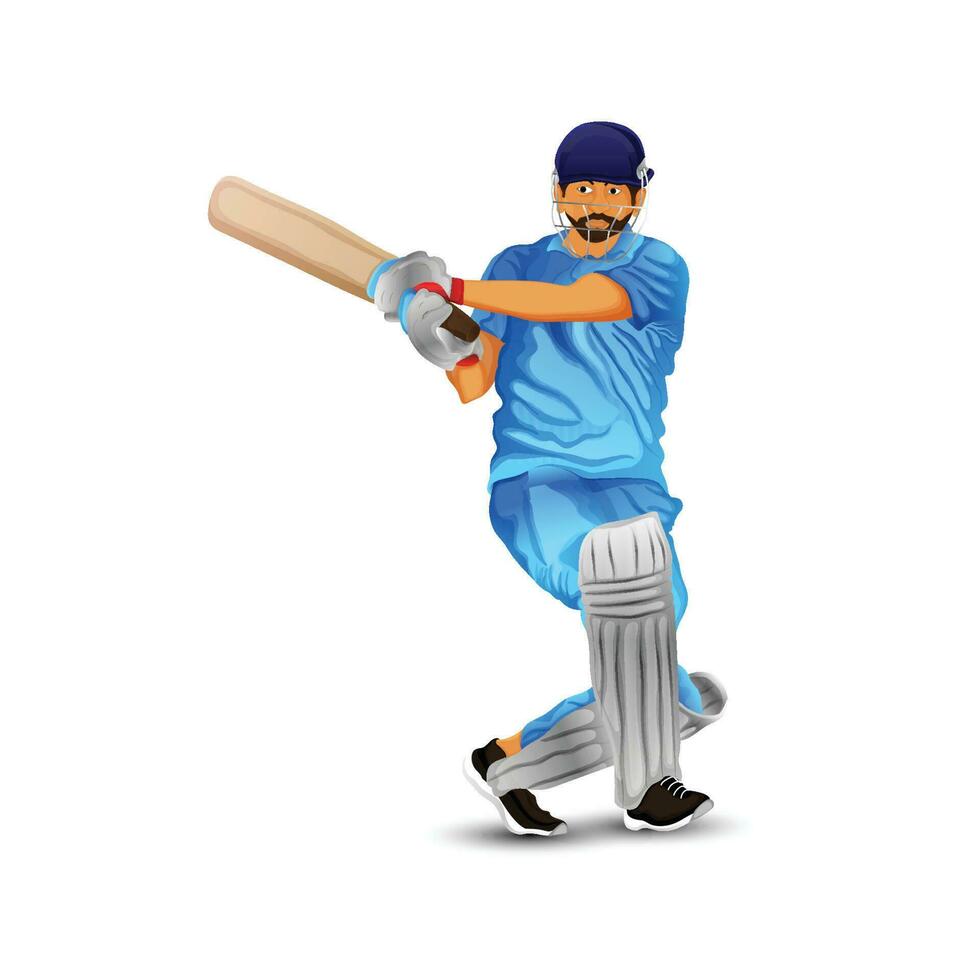 A man playing cricket vector illustration