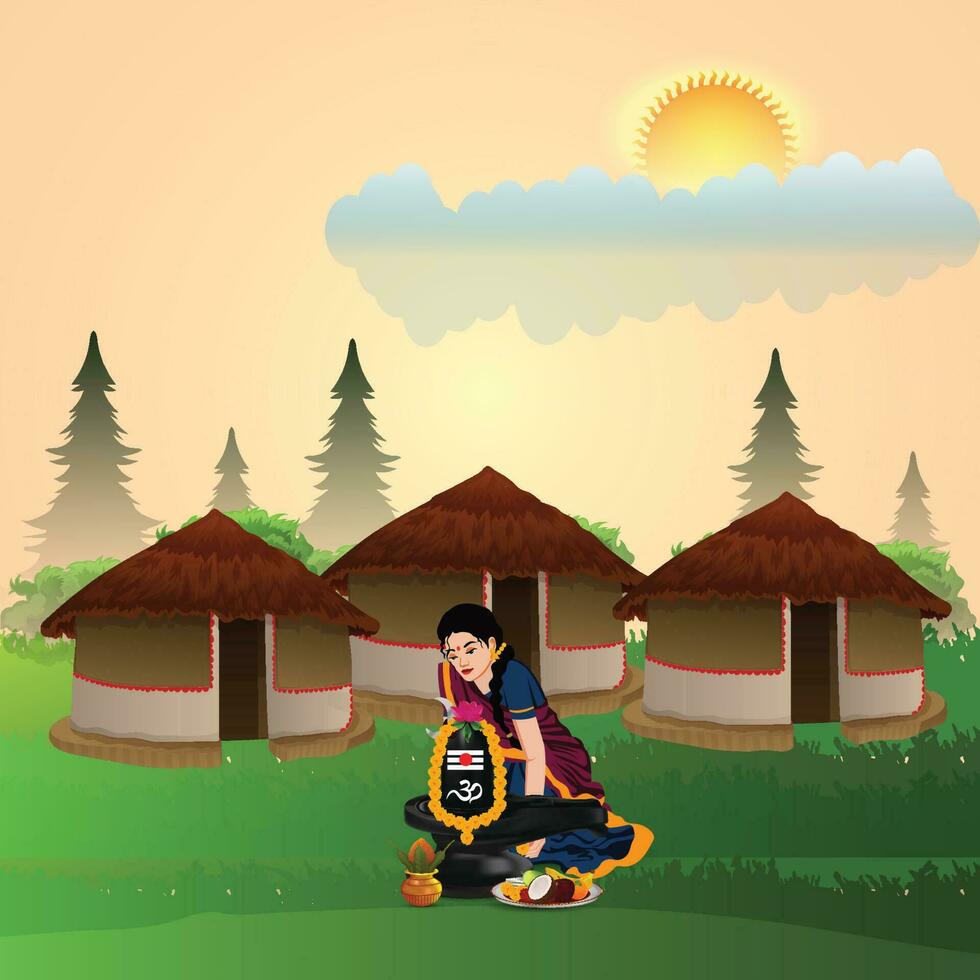 Hariyali teej banner design template vector