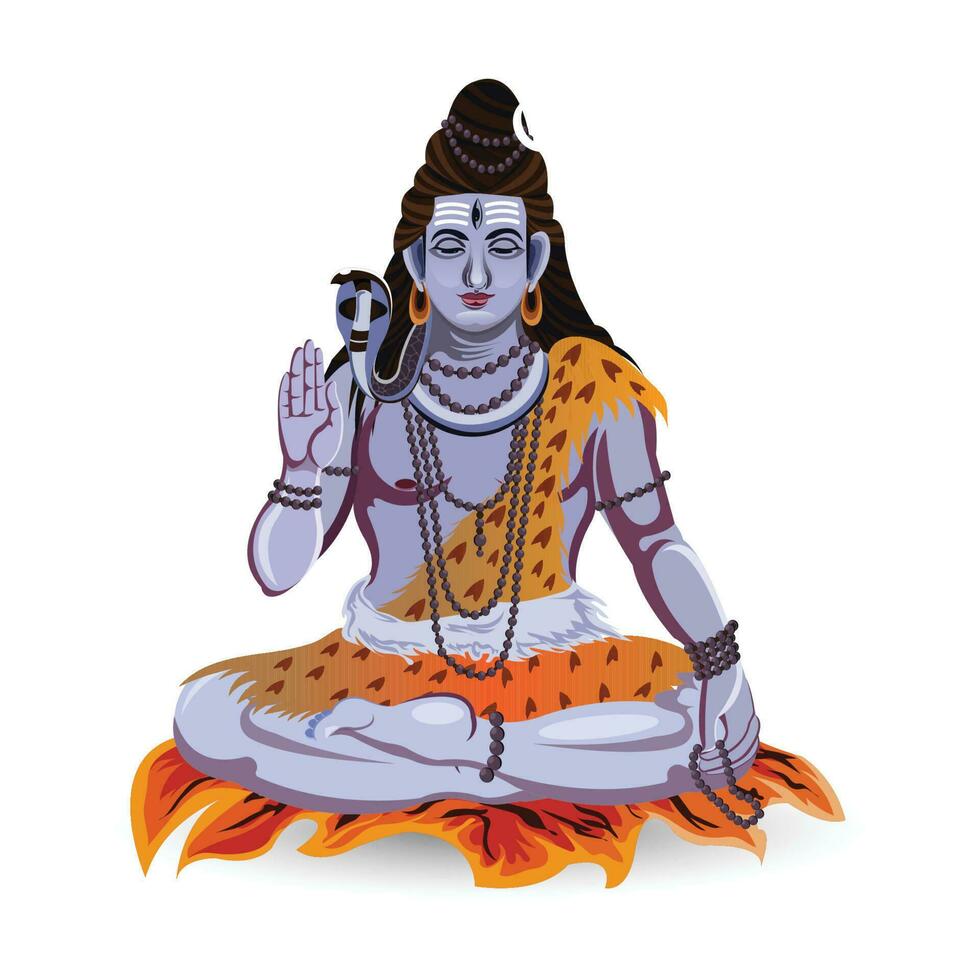 Creative illustration of lord shivji vector