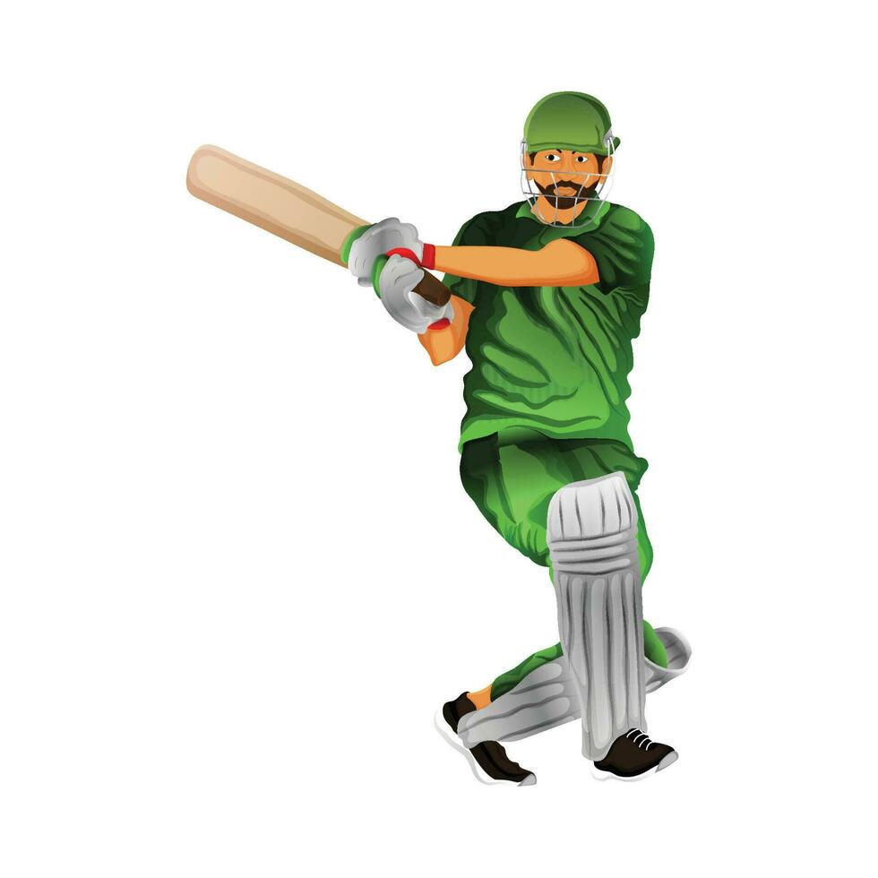 A man playing cricket vector illustration