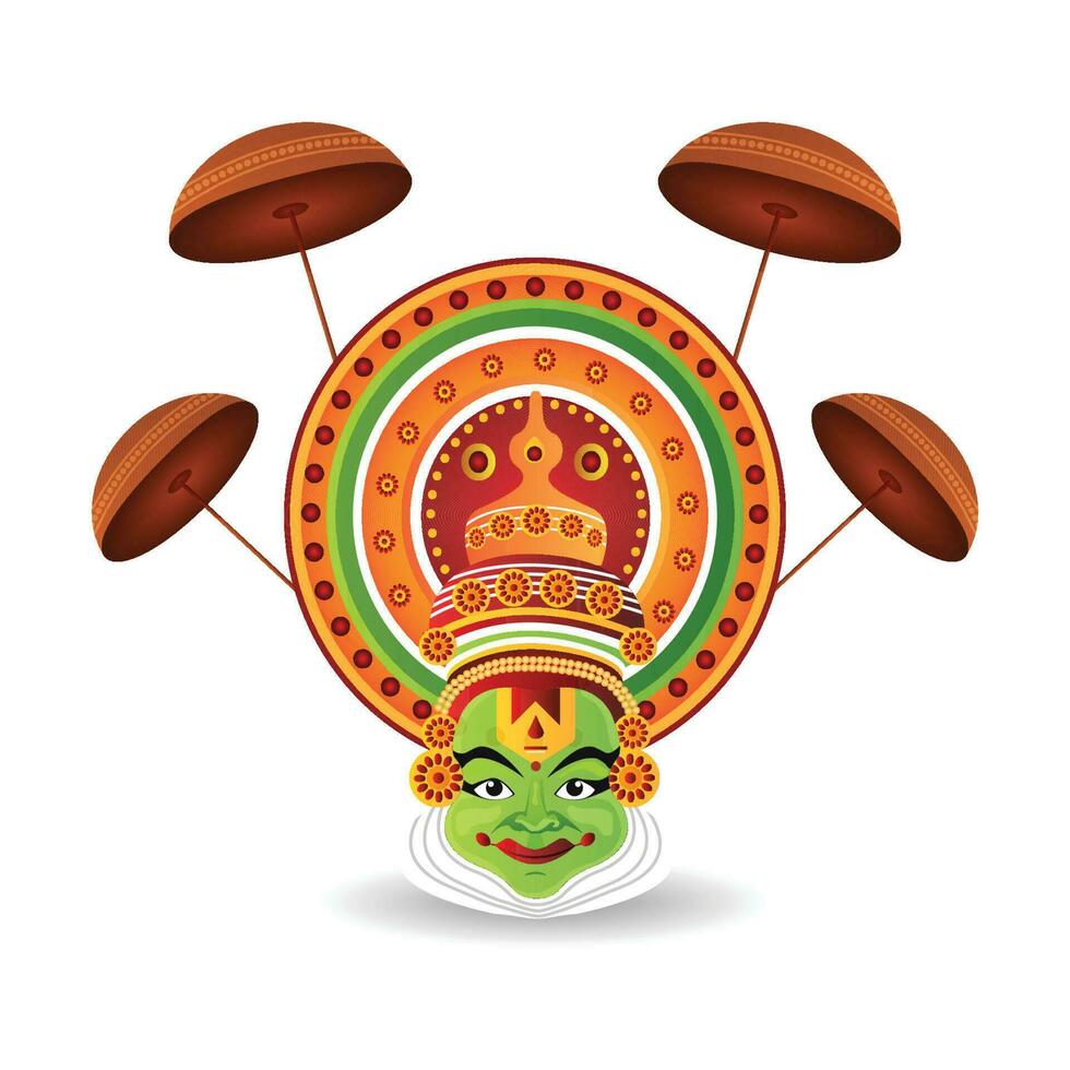 Realistic illustration kathakali vector