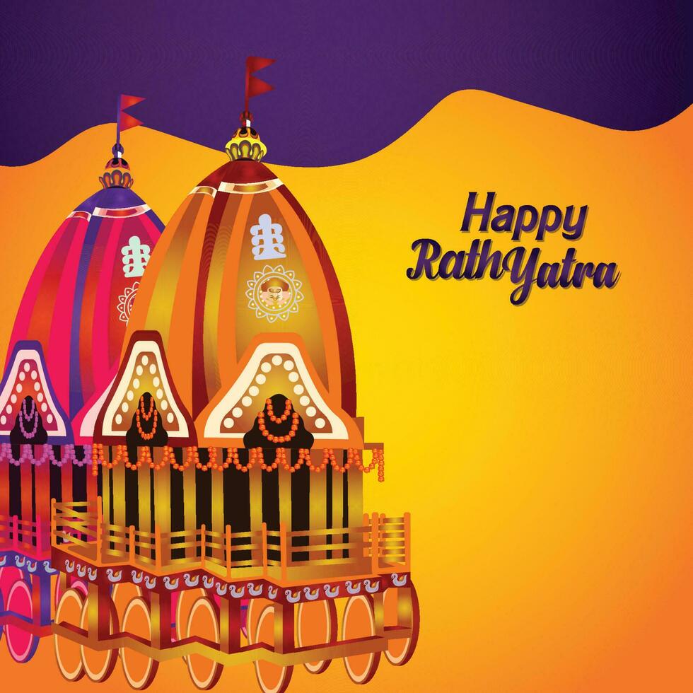 Rath yatra of lord jagannath balabhadra and subhadra festival celebration vector