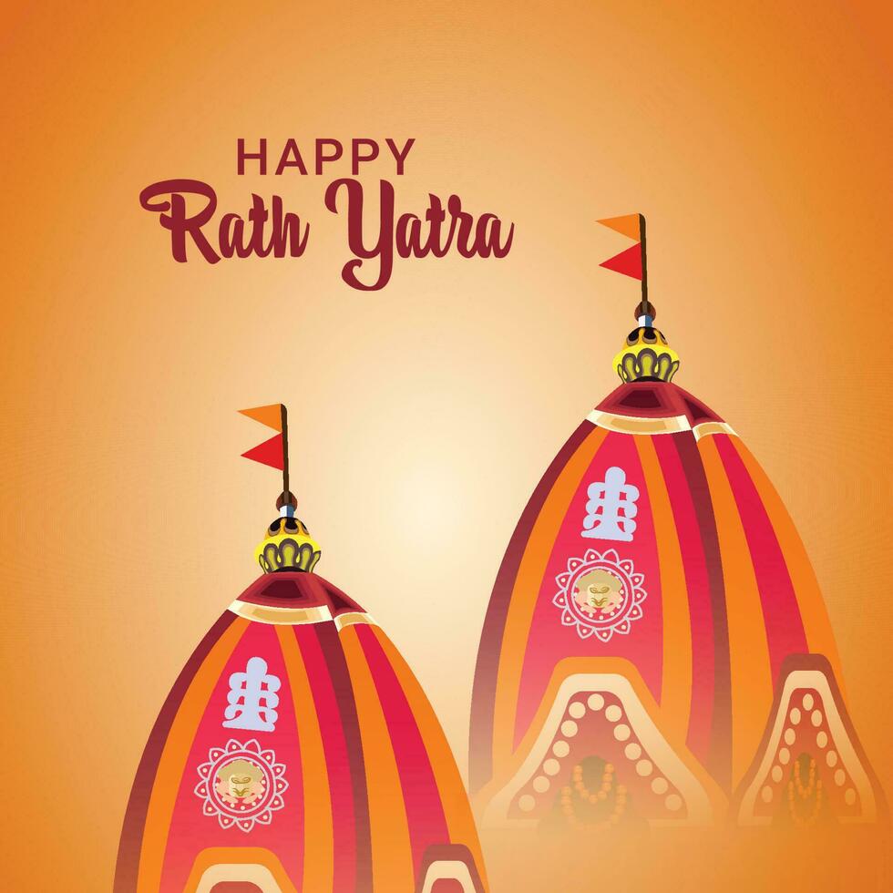 Rath yatra of lord jagannath balabhadra and subhadra festival celebration vector