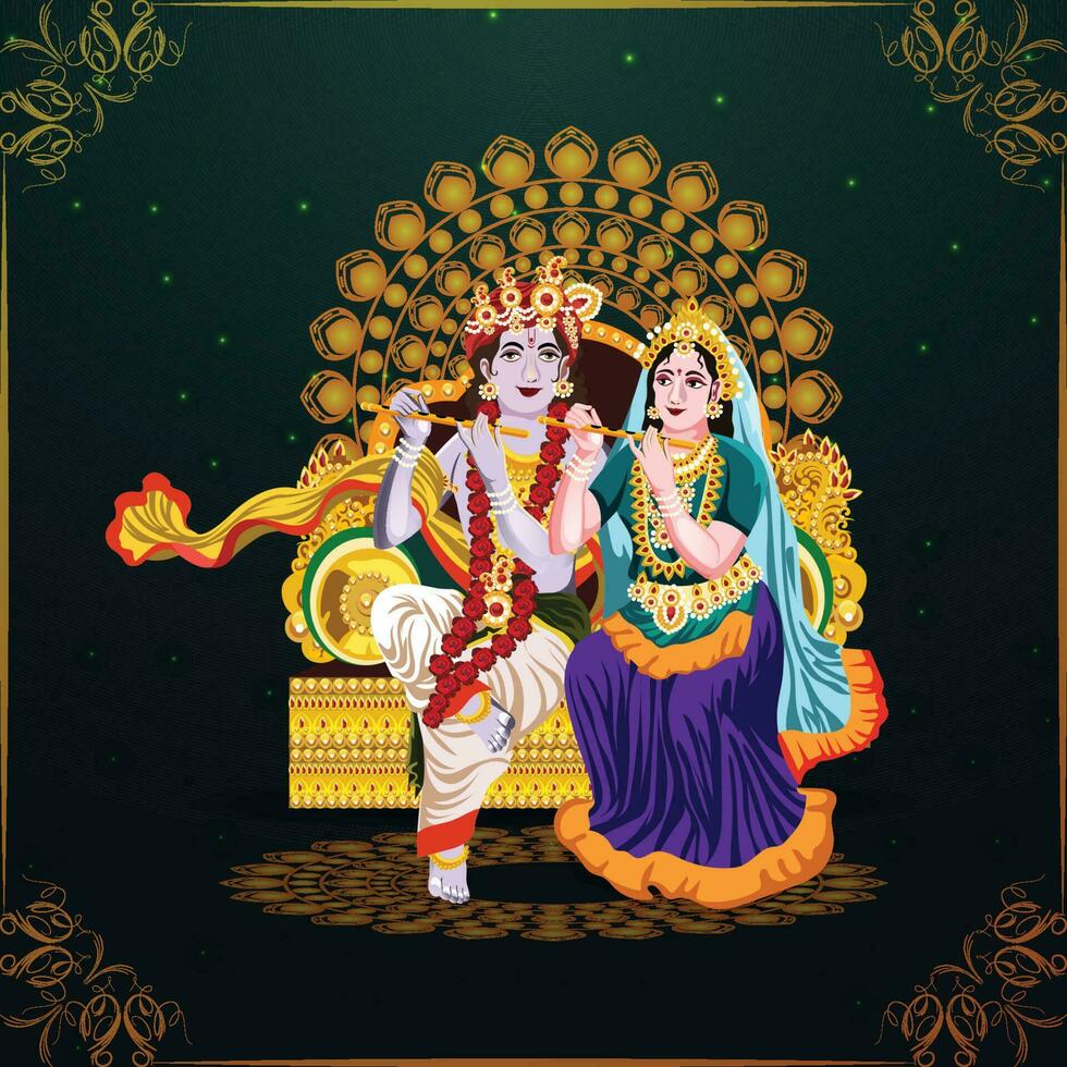 Vector illustration of indian festival janmashtami greeting card