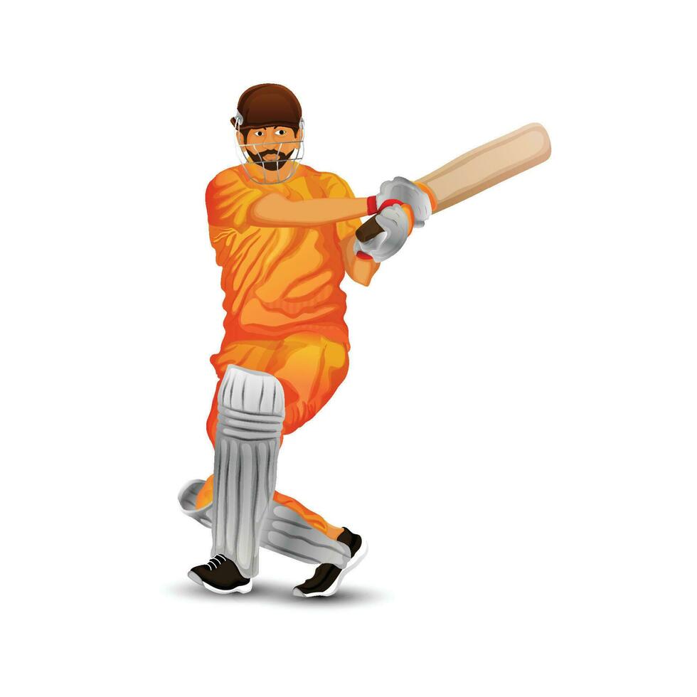 A man playing cricket vector illustration