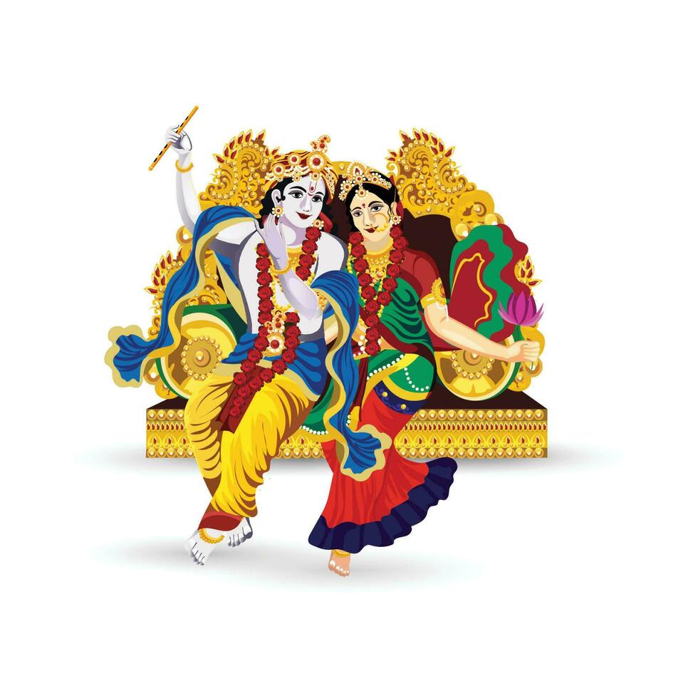 Realistic illustration of shri krishana vector