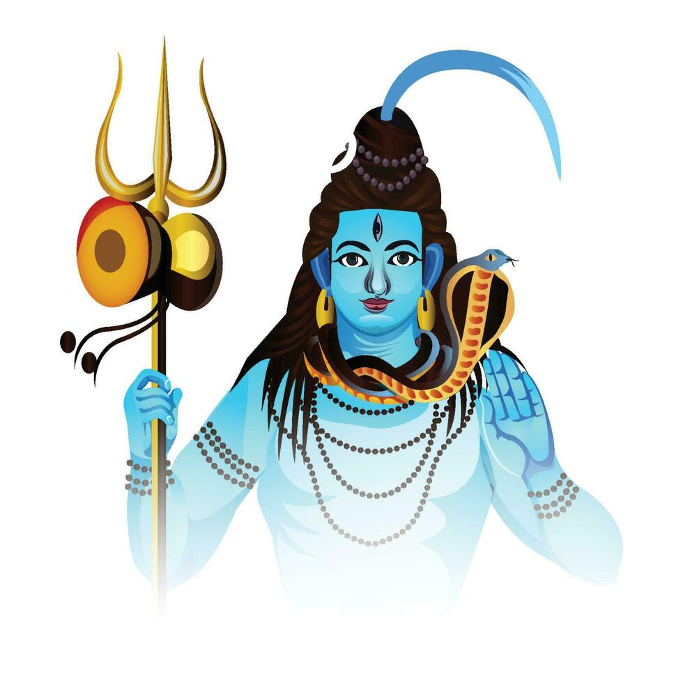 Lord shivji vector illustration with trishul