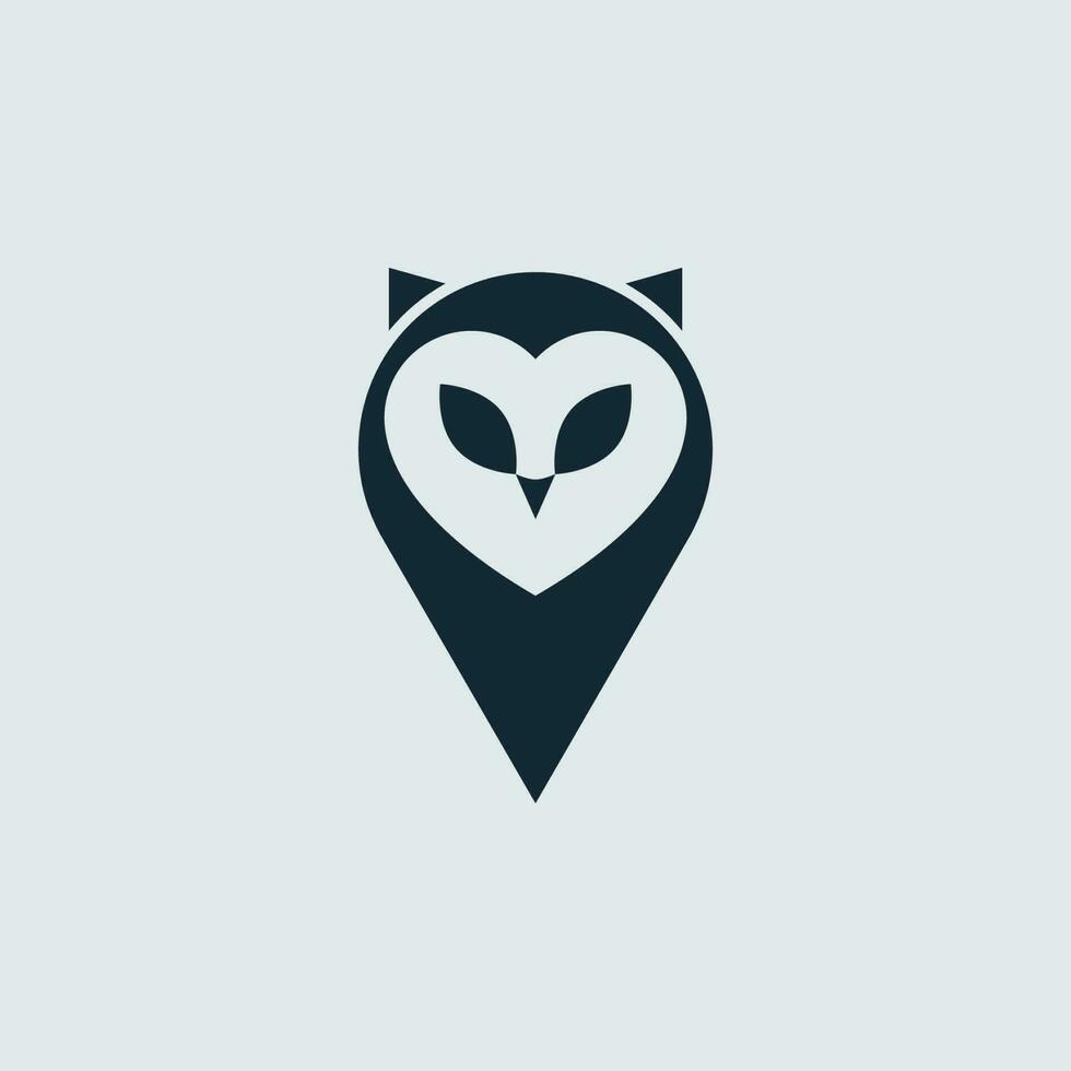 Owl pin logo. This logo means wisdom, loyal, humble, and mysterious. This logo can be used for education, consulting companies, navigation technology, law company, NGOs, etc. vector