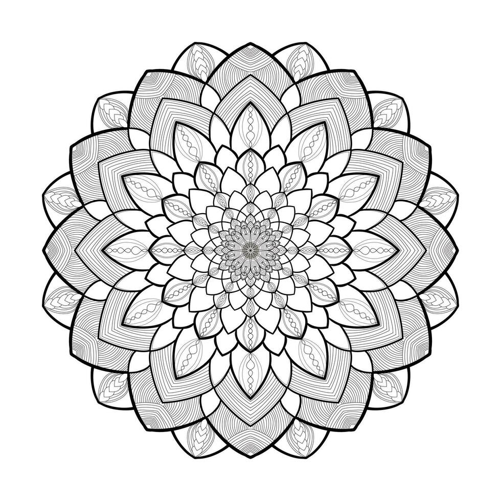 Mandala for coloring book, round ornament, irregular floral shape decoration, oriental vector, stress therapy pattern, weave yoga vector logo design element. adult mandala for coloring