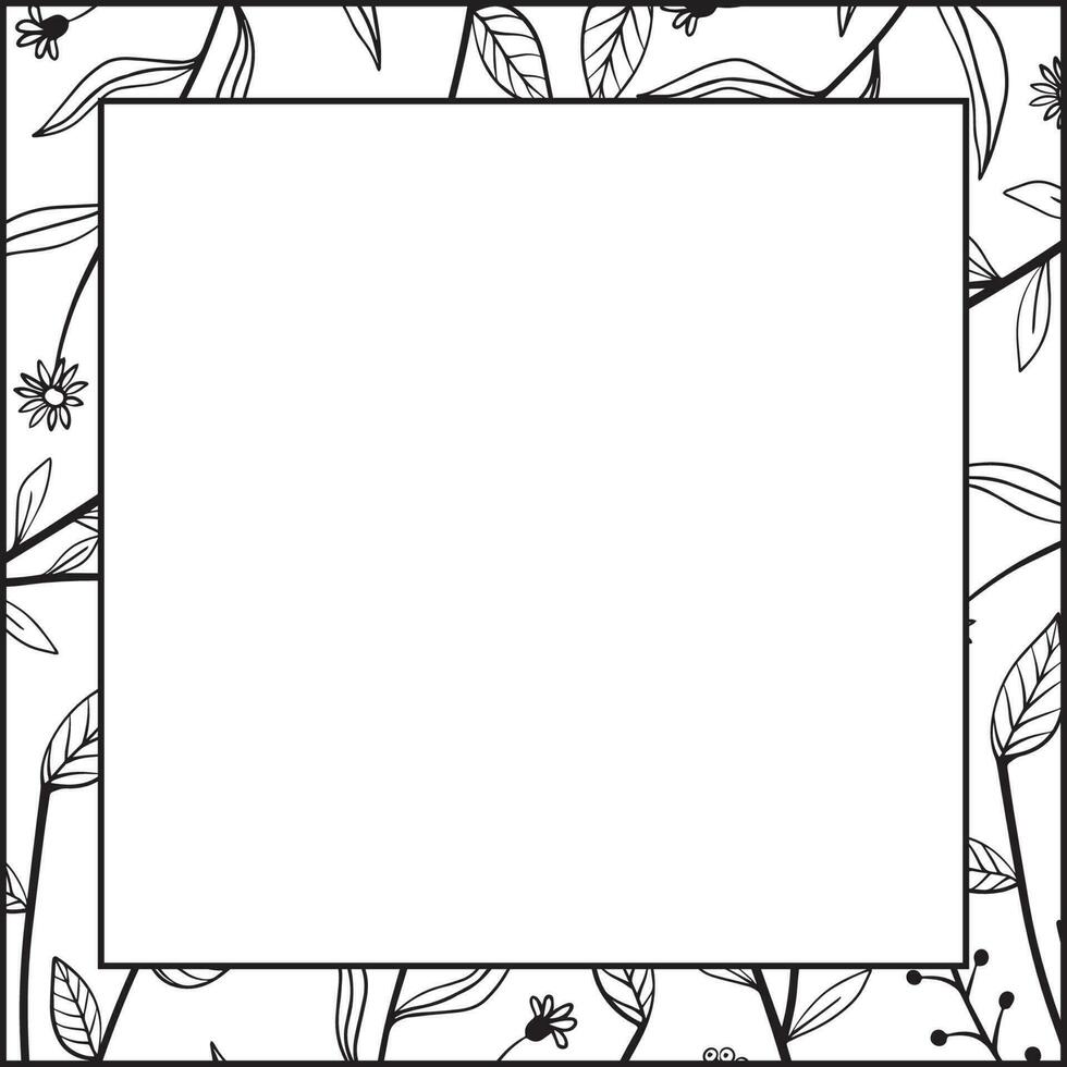 floral square frame vector