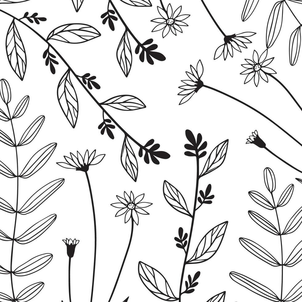 floral leaves pattern vector