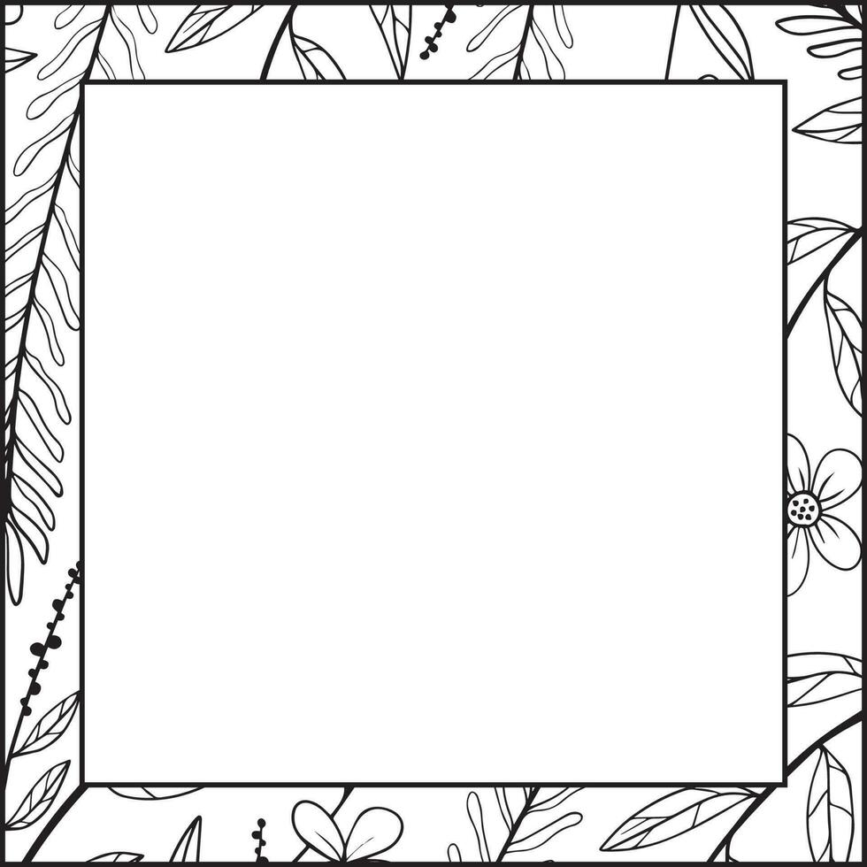 marco cuadrado floral vector