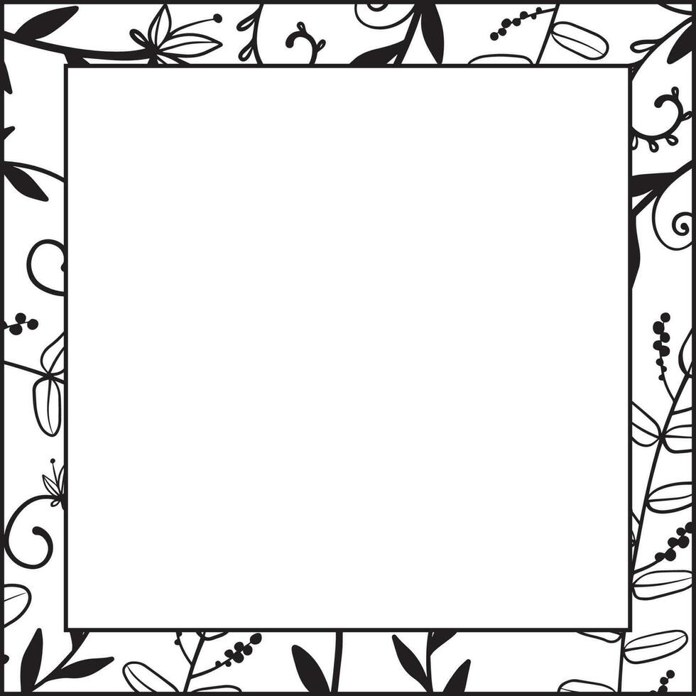 marco cuadrado floral vector