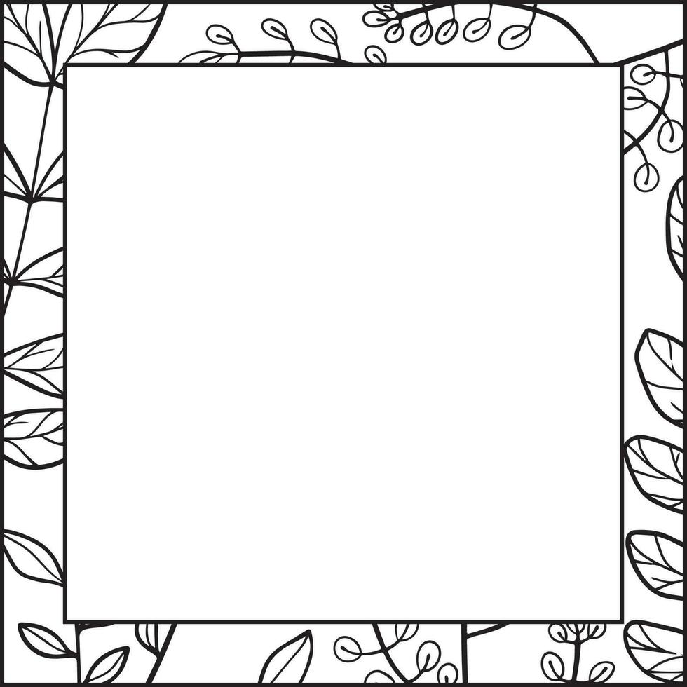 floral square frame vector