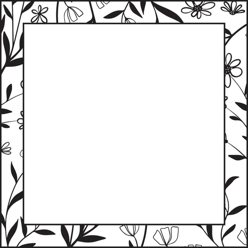 floral square frame vector