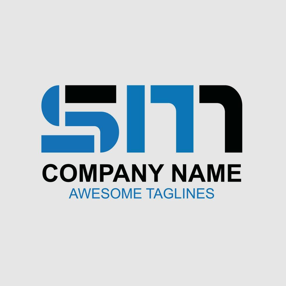 SM letter logo design service vector