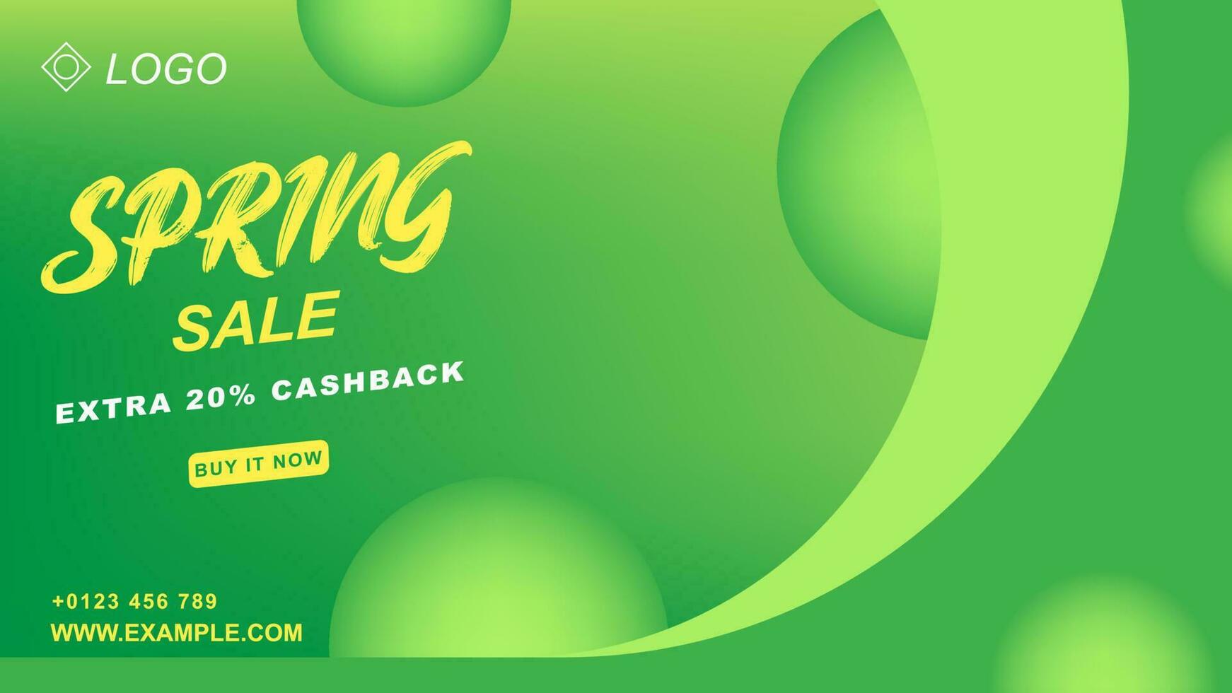 spring sale promotion banner design template in green color suitable for sports, fashion and other promotions vector