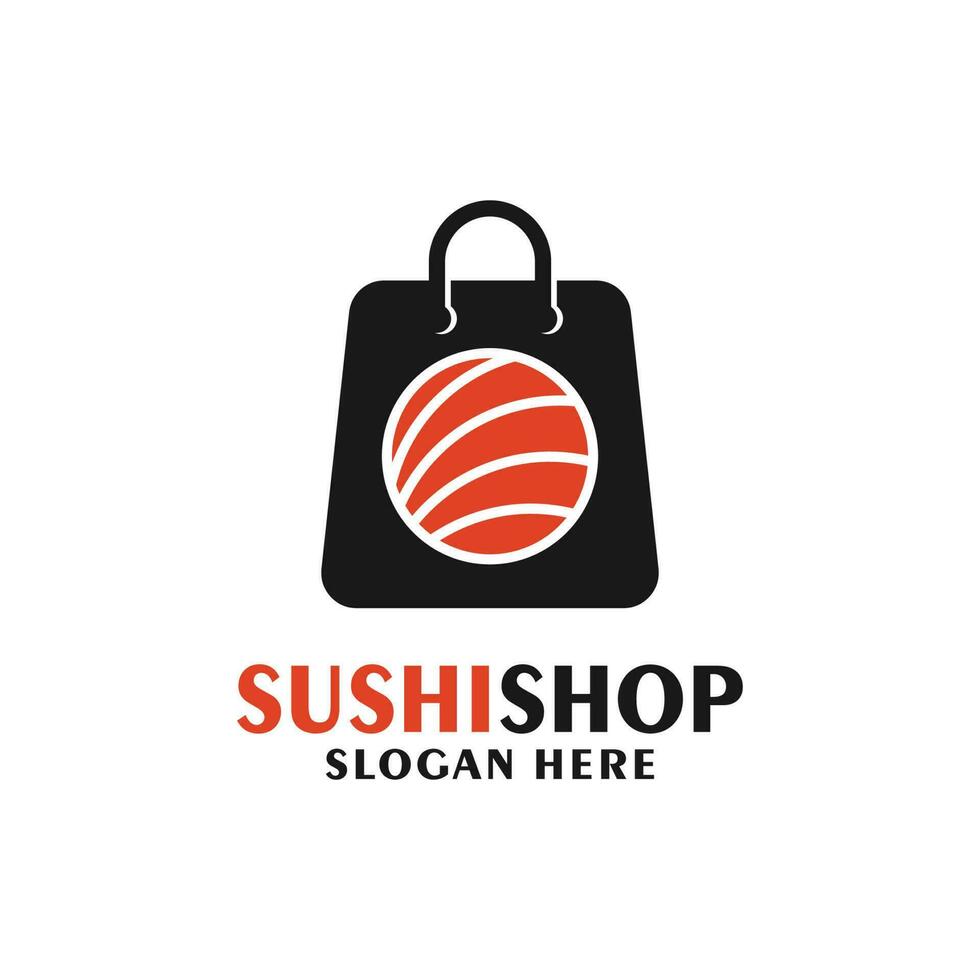 Sushi shop badge label design logo vector