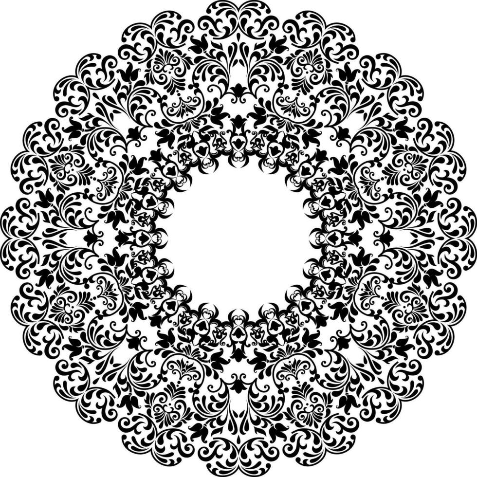 ilustración de vector de mandala blanco y negro