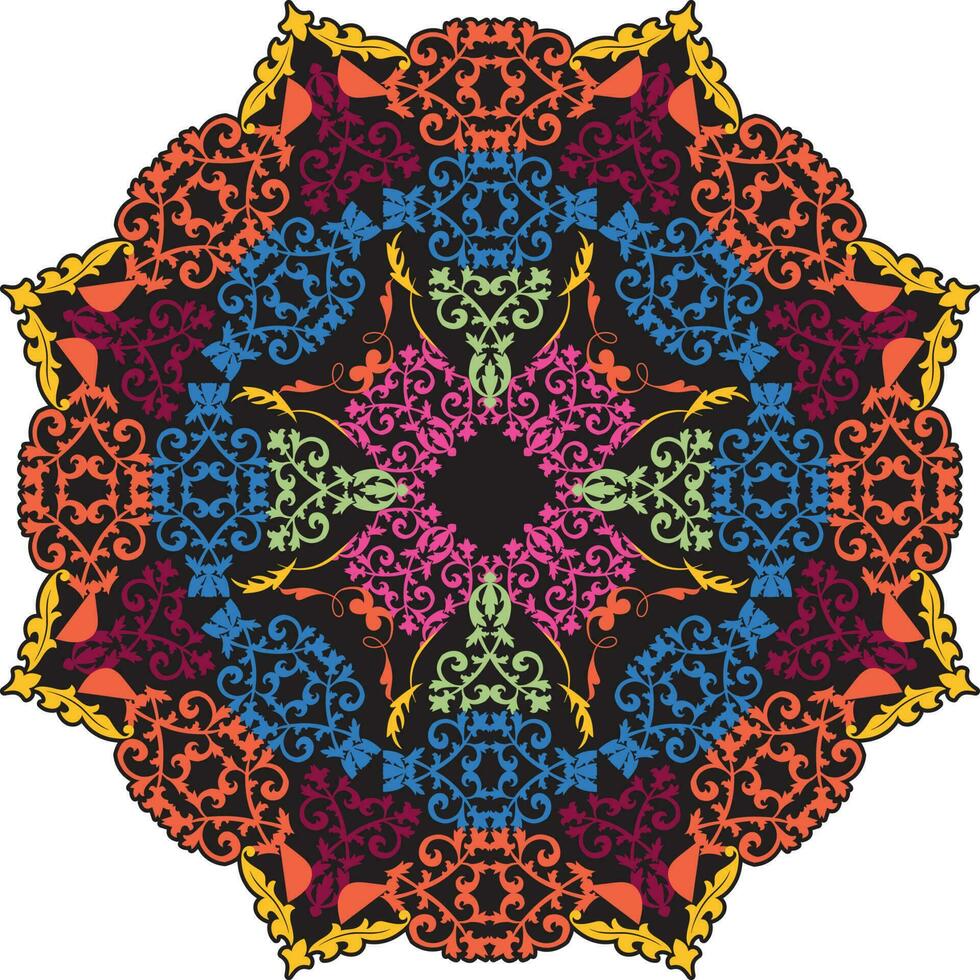 Colorful floral mandala vector