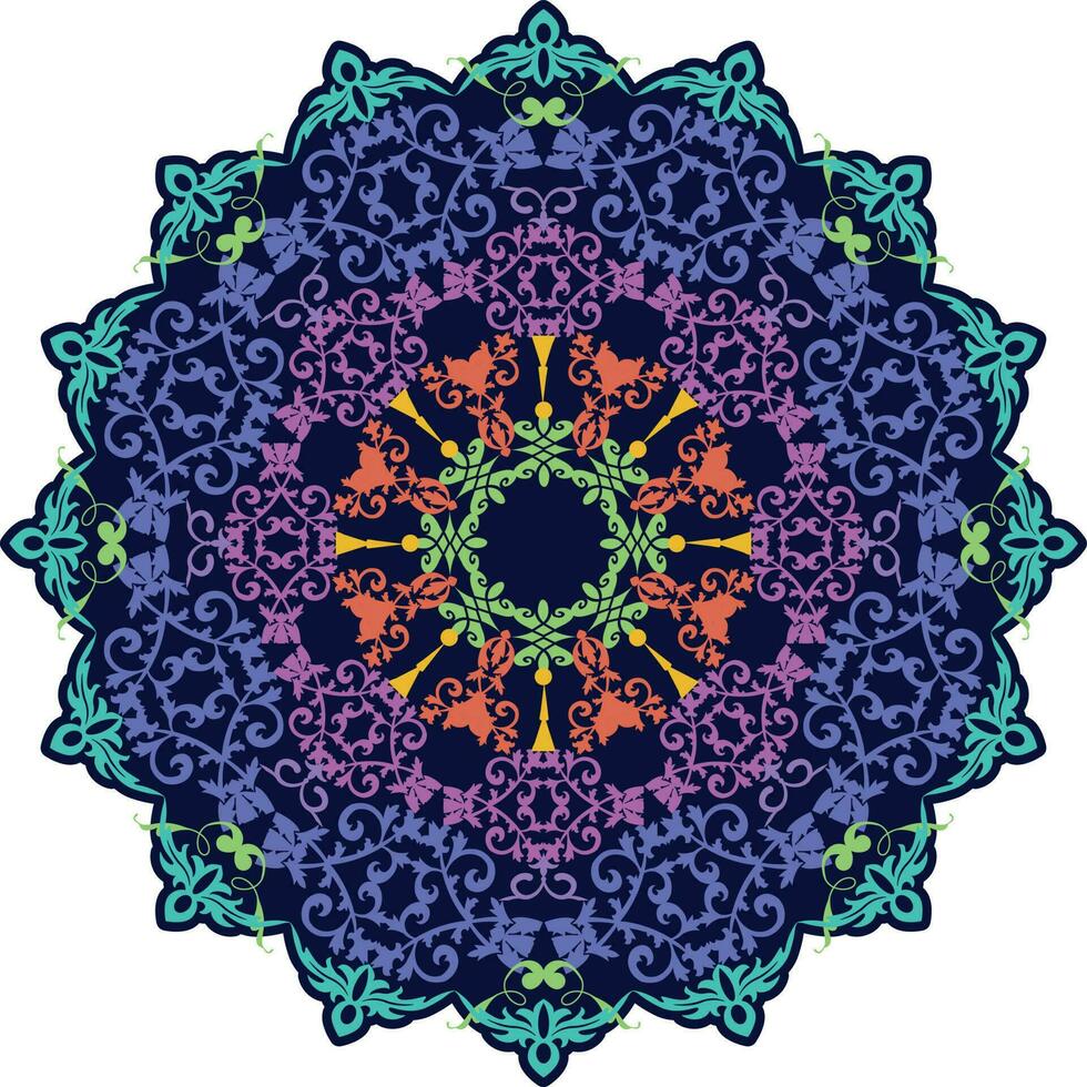 Colorful floral mandala vector