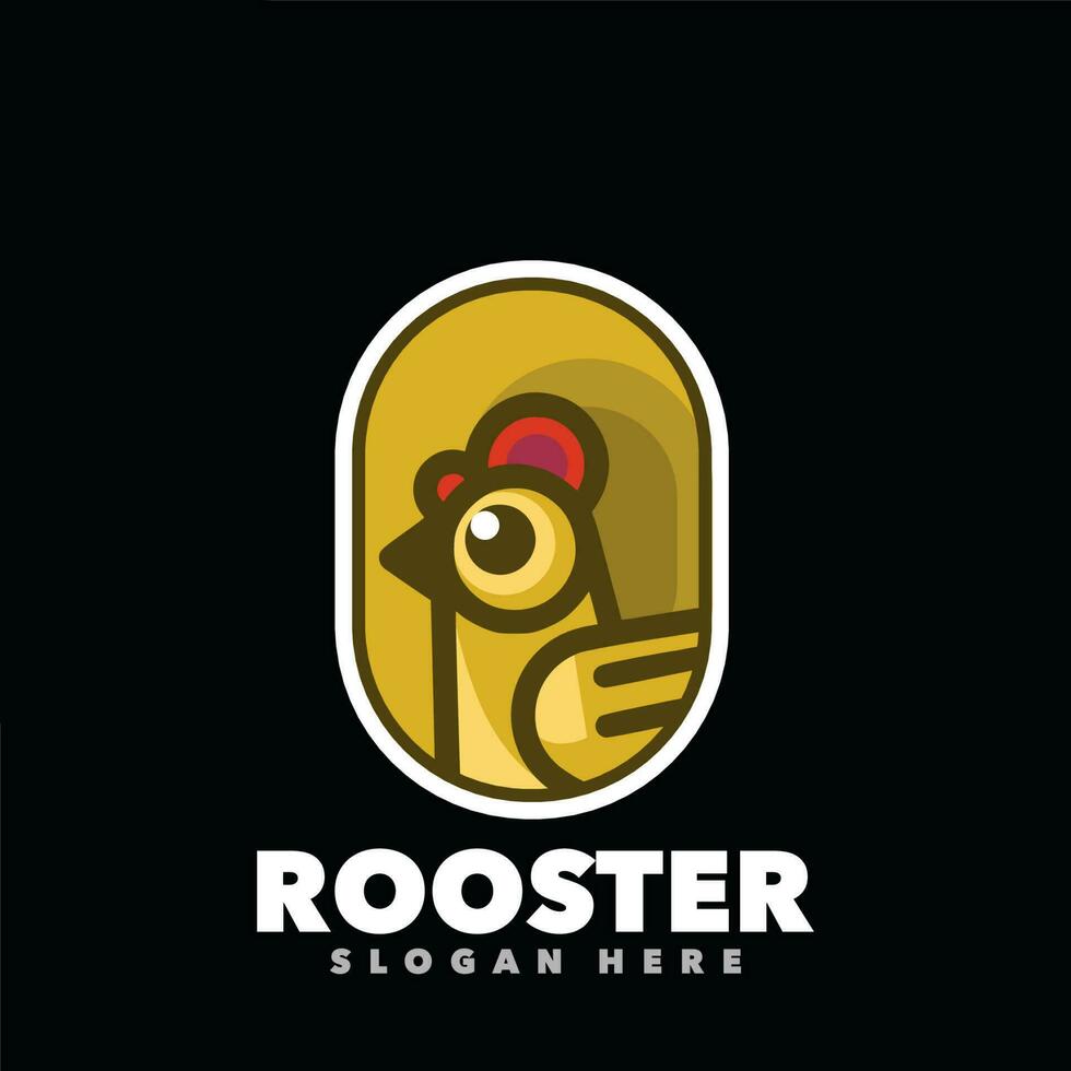 Rooster chicken badge label logo vector