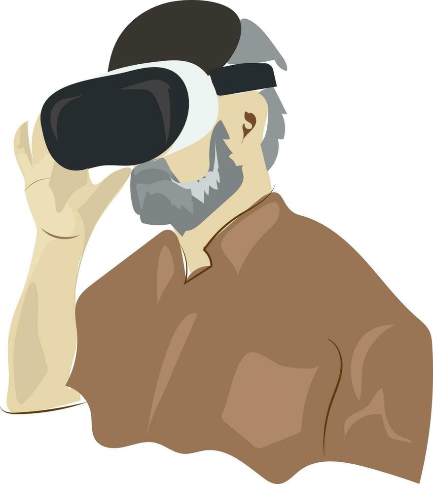 Man with VR Set vector