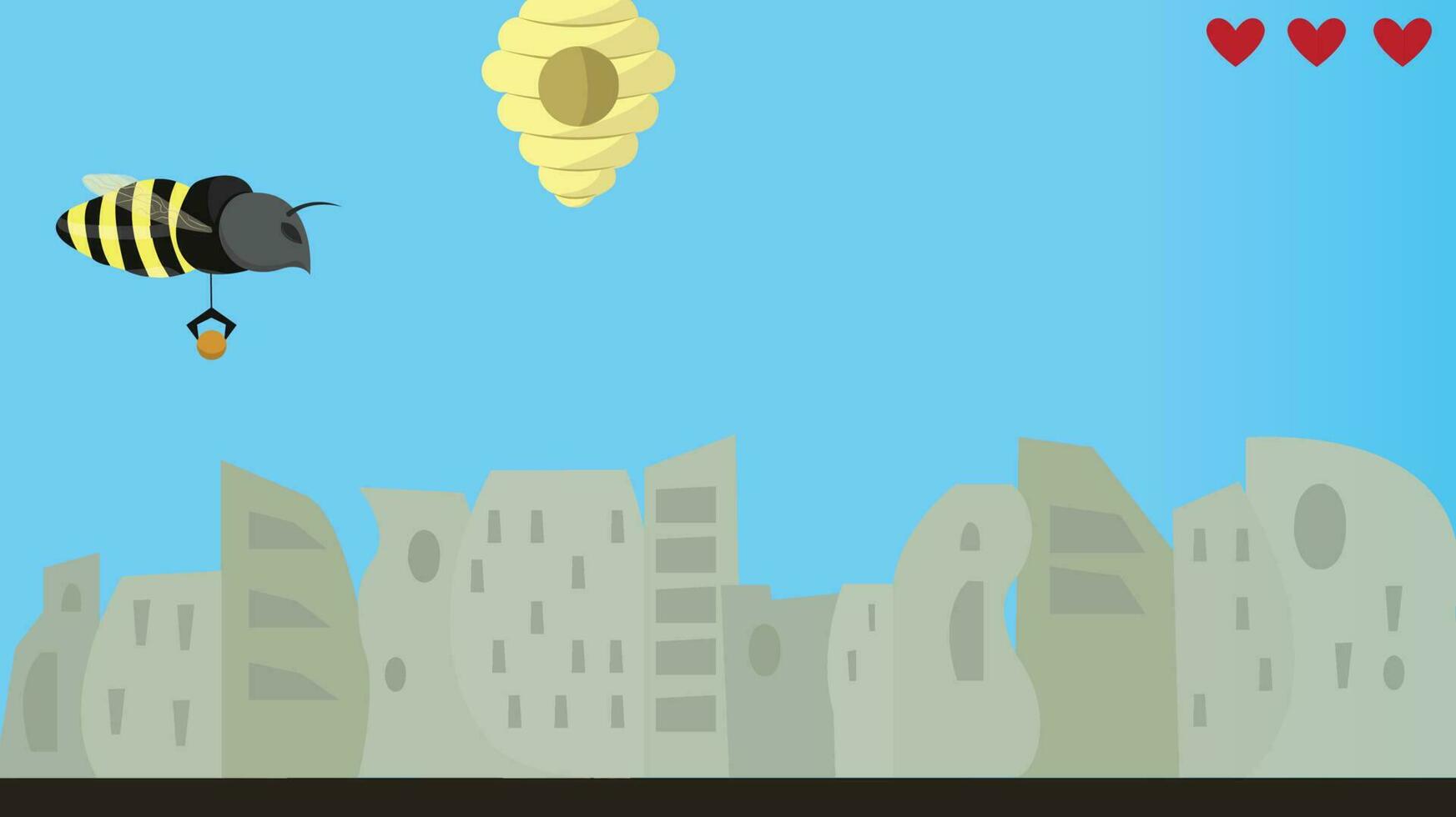 Mechanical Be Game Level with Three Lives vector