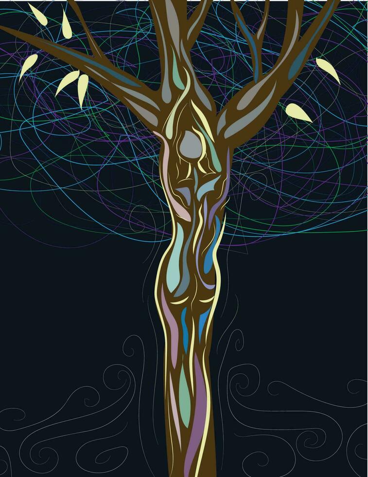 Anatomical Woman Tree Abstract Design vector