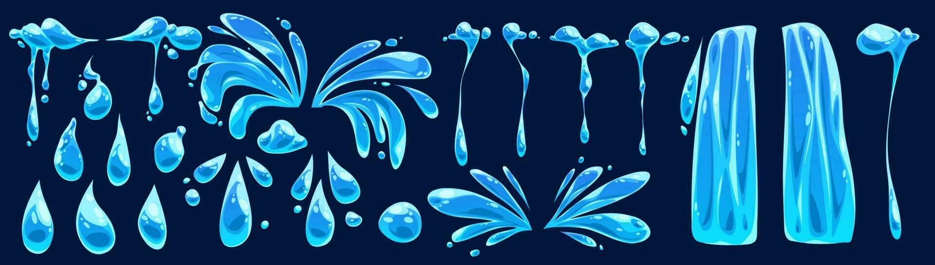 Cartoon water tear vector icon set, liquid graphic