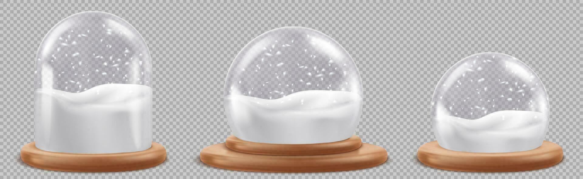 Christmas 3d bronze glass snow ball dome vector