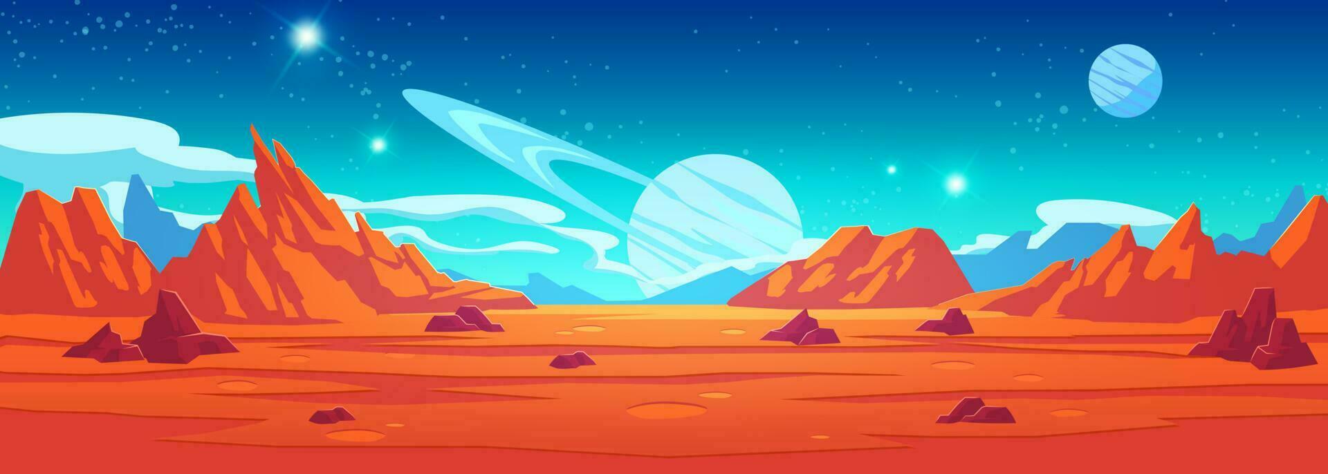 Orange alien space planet game cartoon background vector