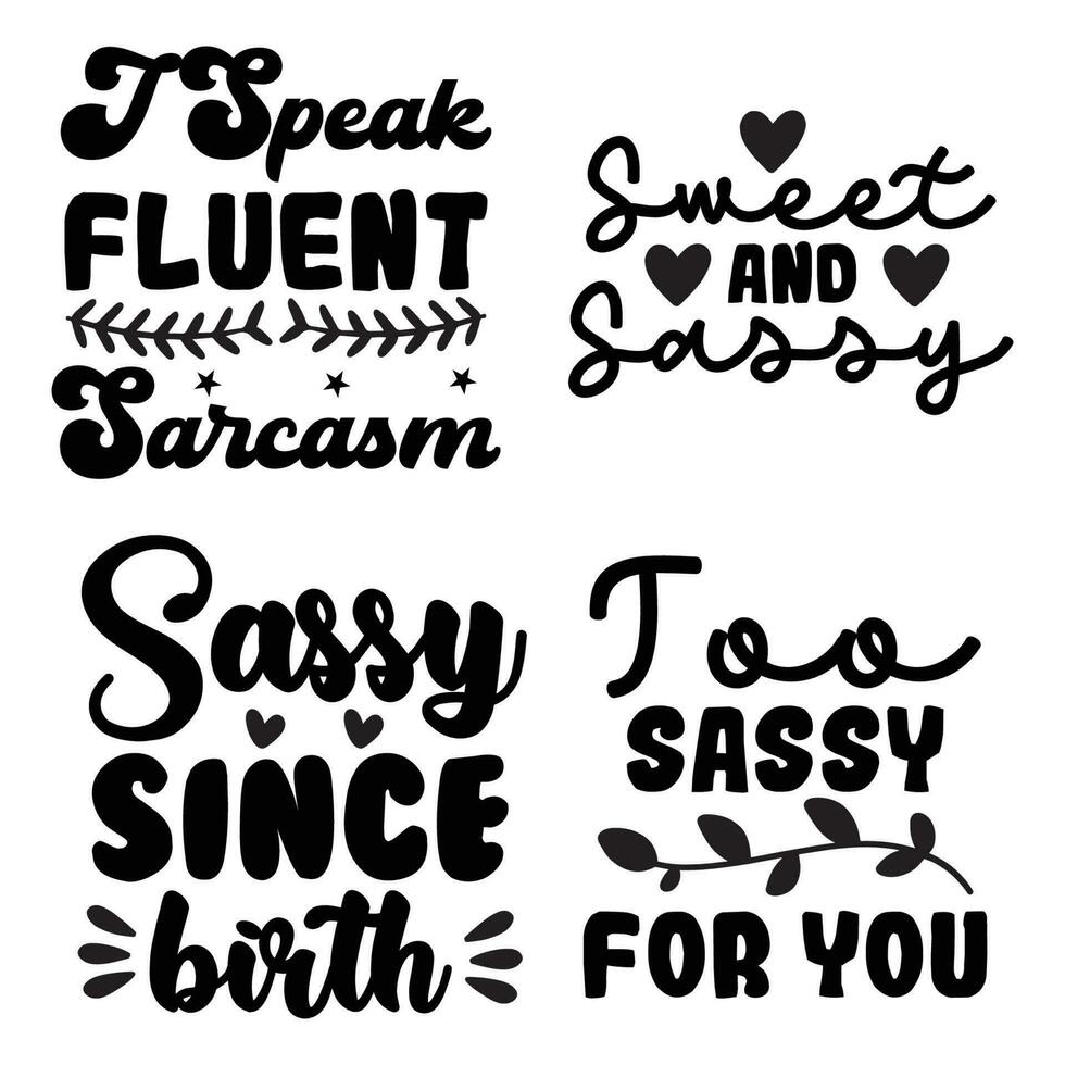 Sassy t-shirt design bundle vector