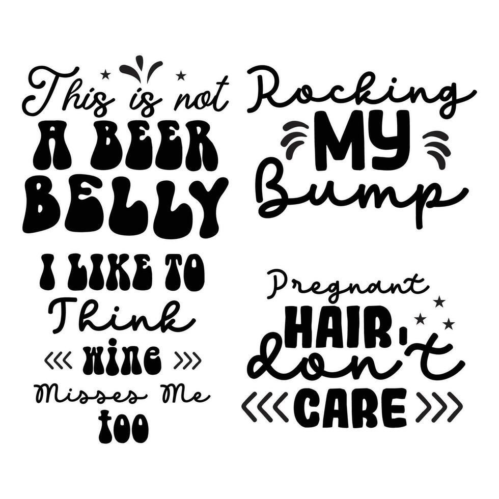 Pregnancy T-Shirt Design Bundle vector