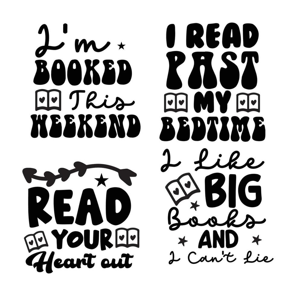 Reading Book T-Shirt Design Bundle vector