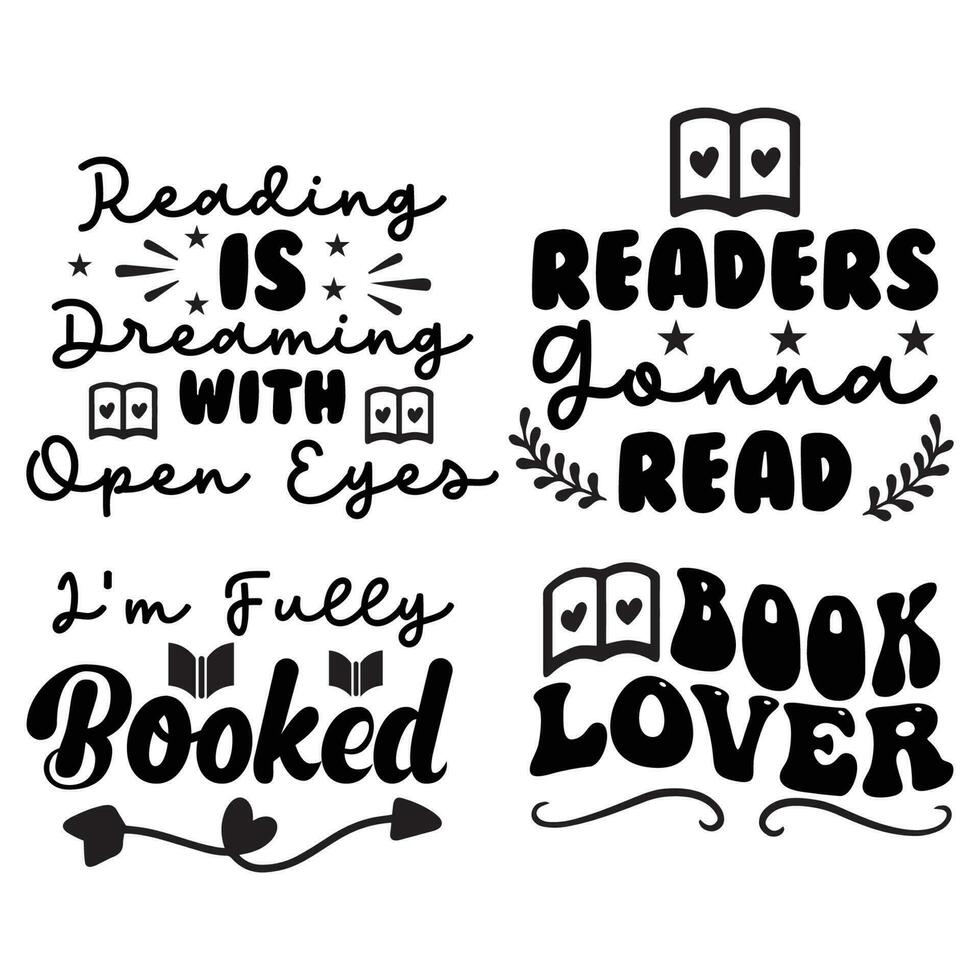 Reading Book T-Shirt Design Bundle vector