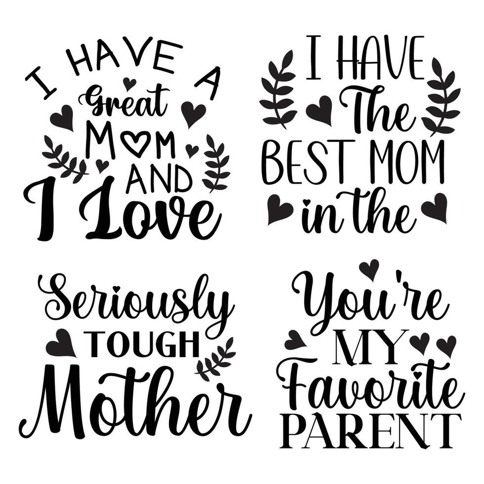 Mom t-shirt designs bundle, mother's day quotes typography graphic t shirt collection, Mother's Day T-shirt Design Bundle. vector