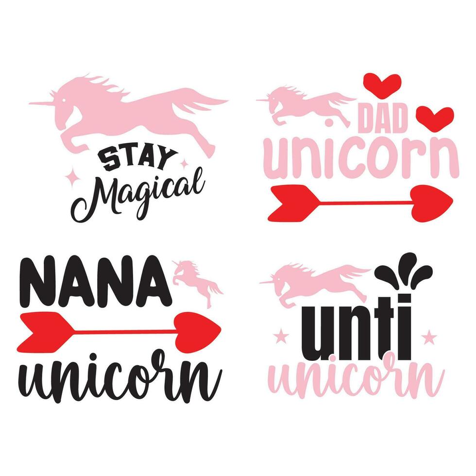 Unicorn T Shirt Design Bundle vector