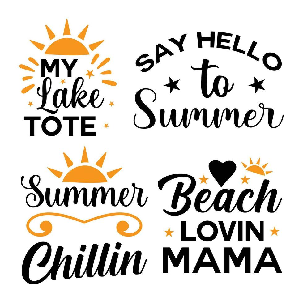 summer t shirt design bundle vector