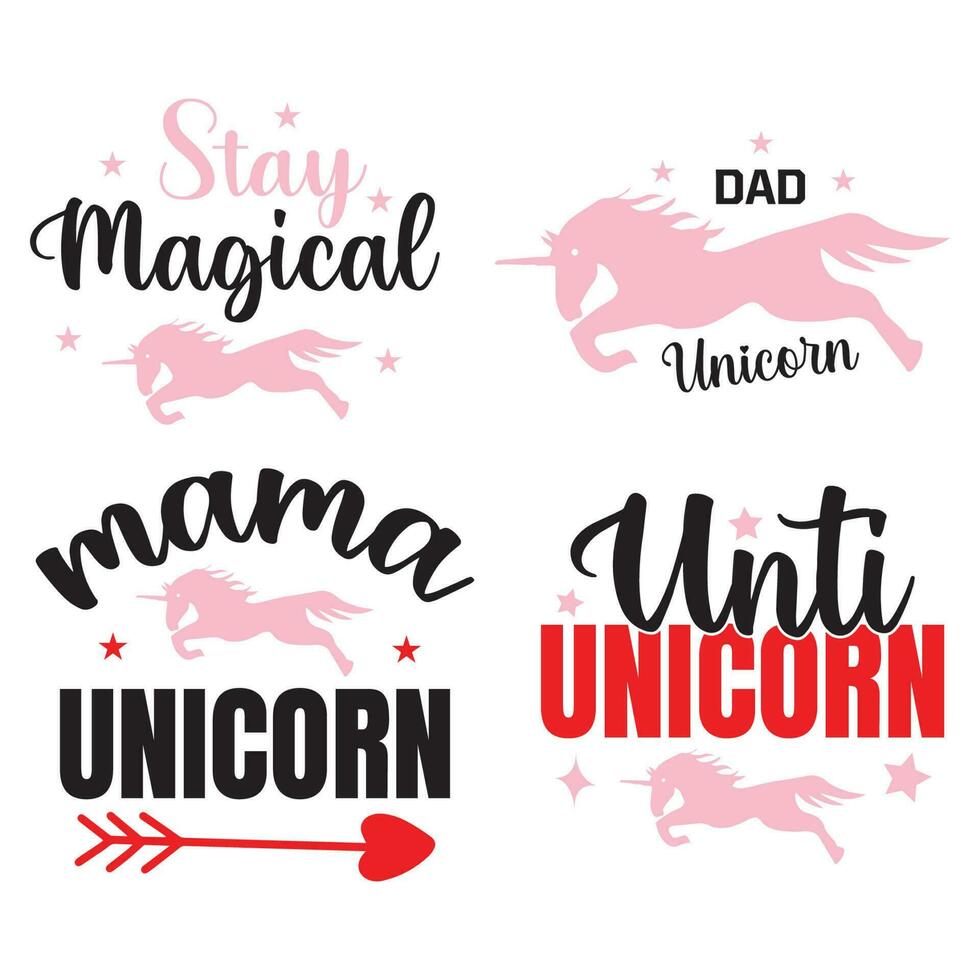 Unicorn T Shirt Design Bundle vector