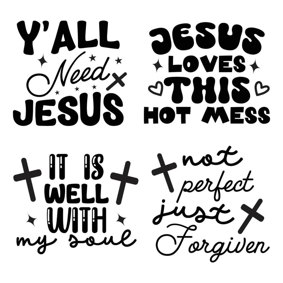 Jesus T-shirt Design Bundle vector