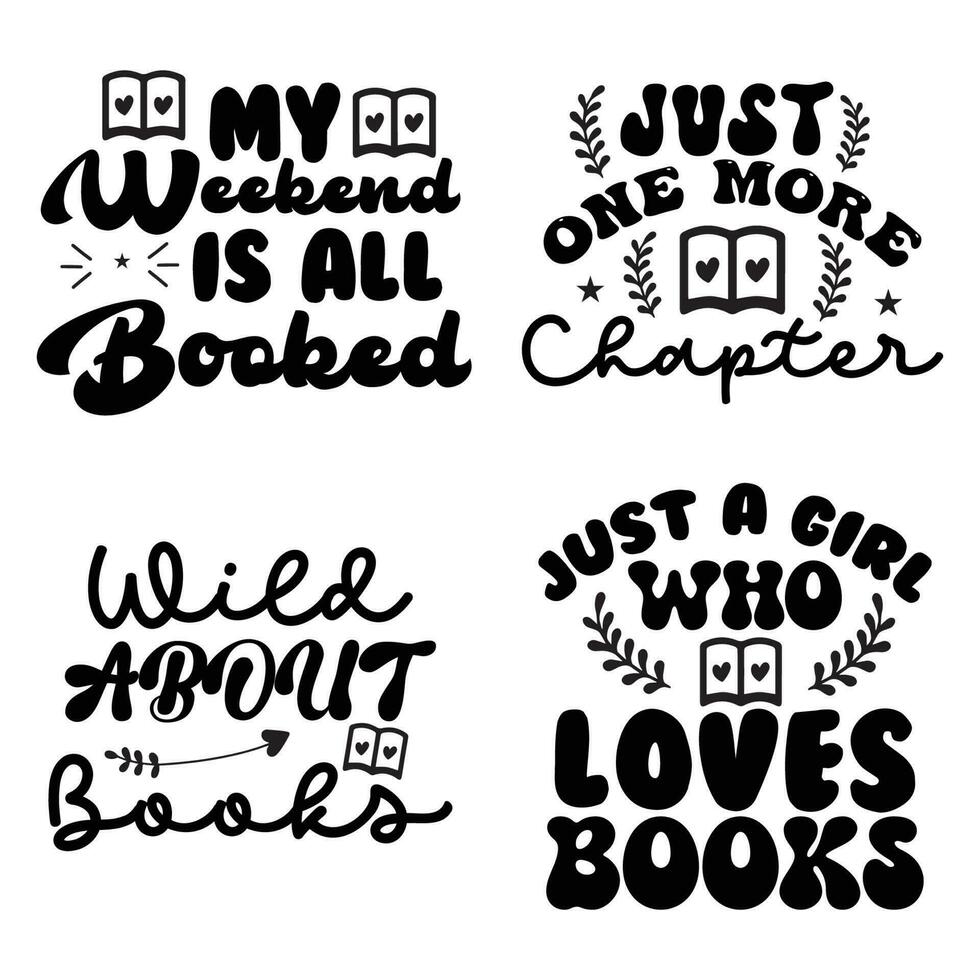 Reading Book T-Shirt Design Bundle vector