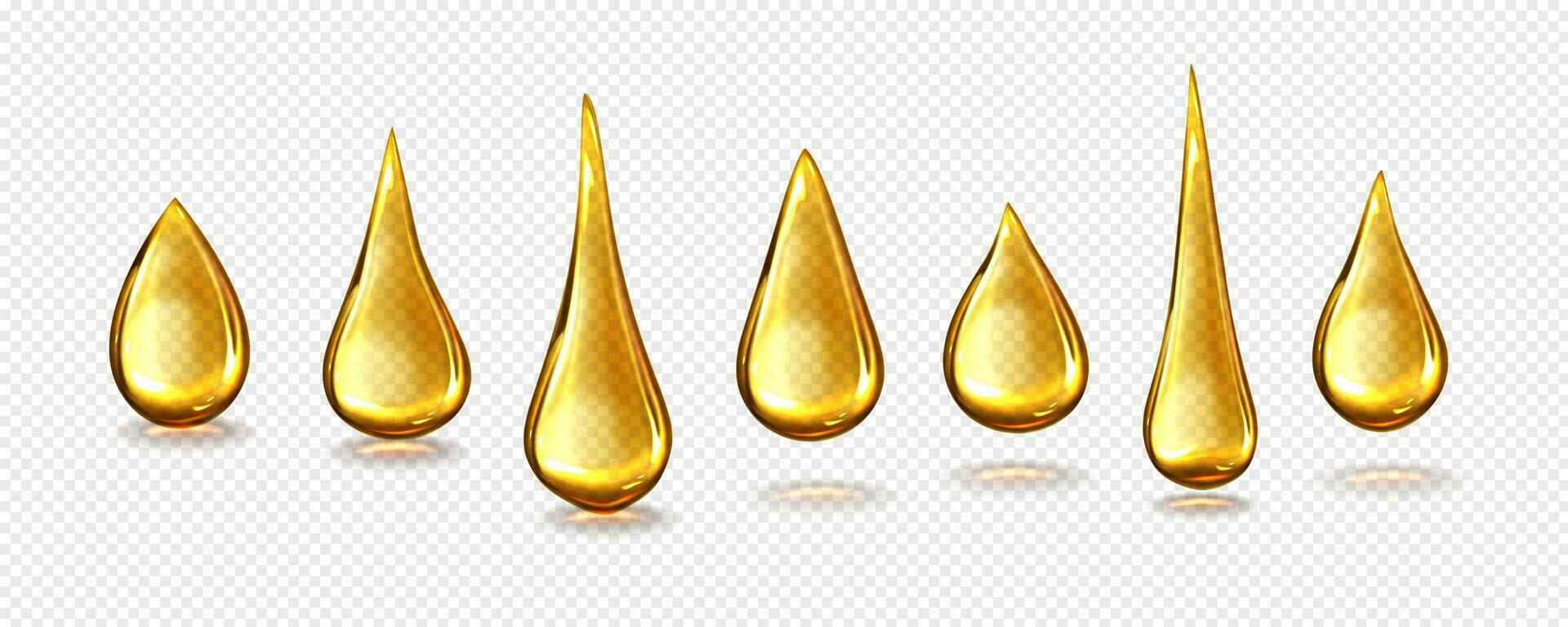 Gold honey drop, isolated olive oil droplet vector