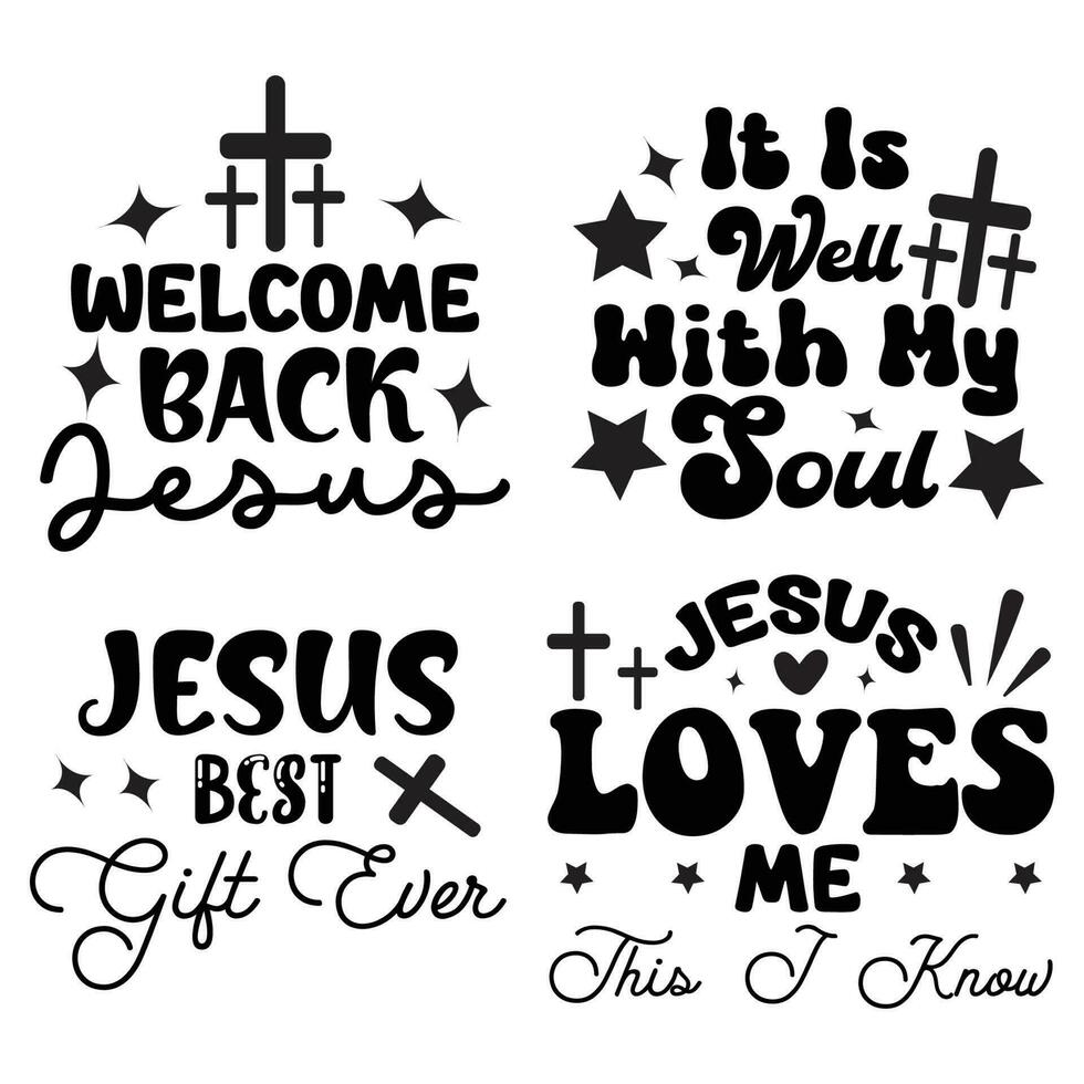 Jesus T-shirt Design Bundle vector