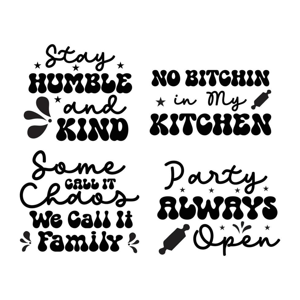 Kitchen T-shirt Design Bundle. vector