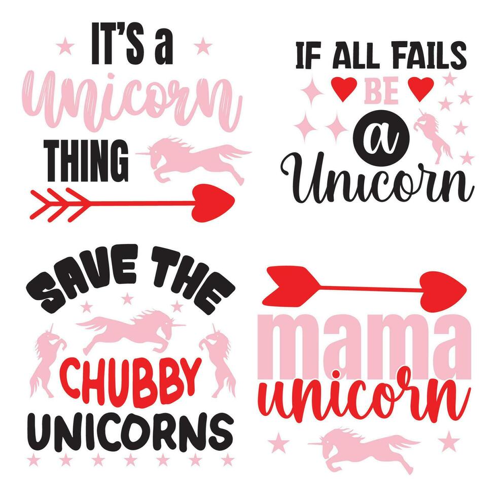 Unicorn T Shirt Design Bundle vector