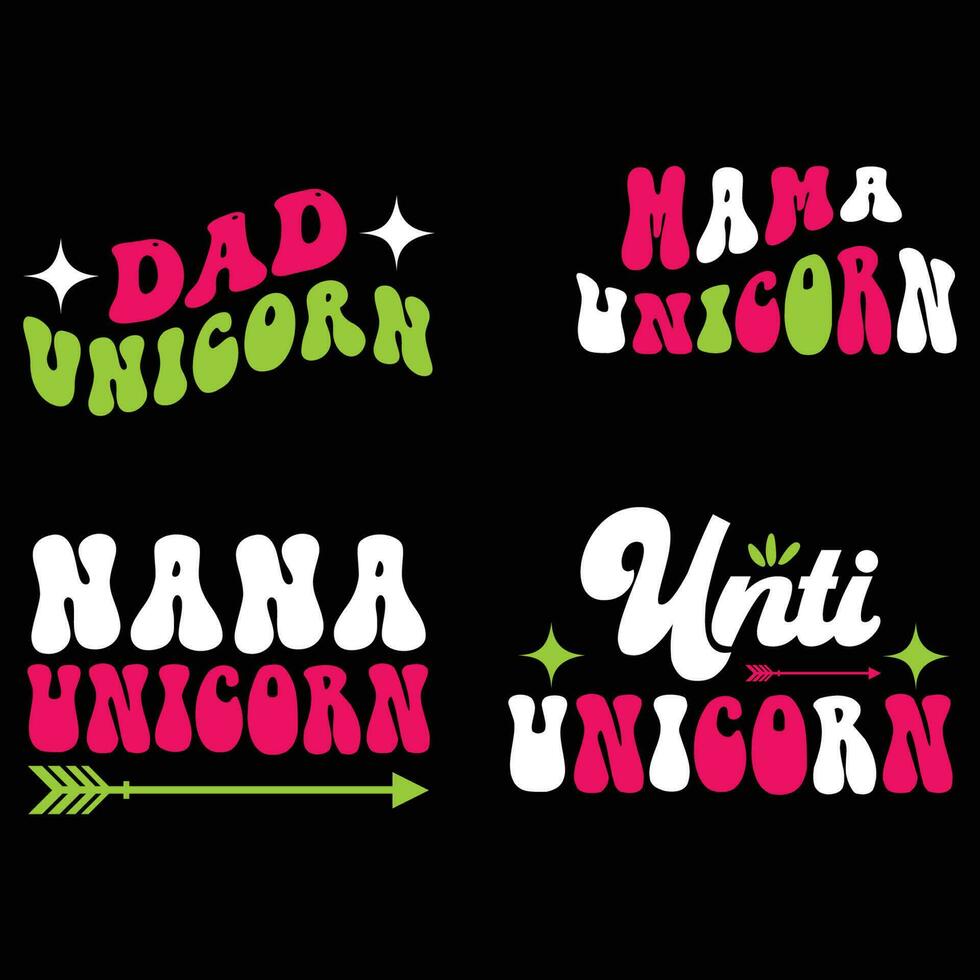 Unicorn T Shirt Design Bundle vector