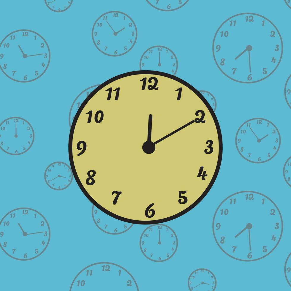 Large Clock on Clock Pattern Background vector