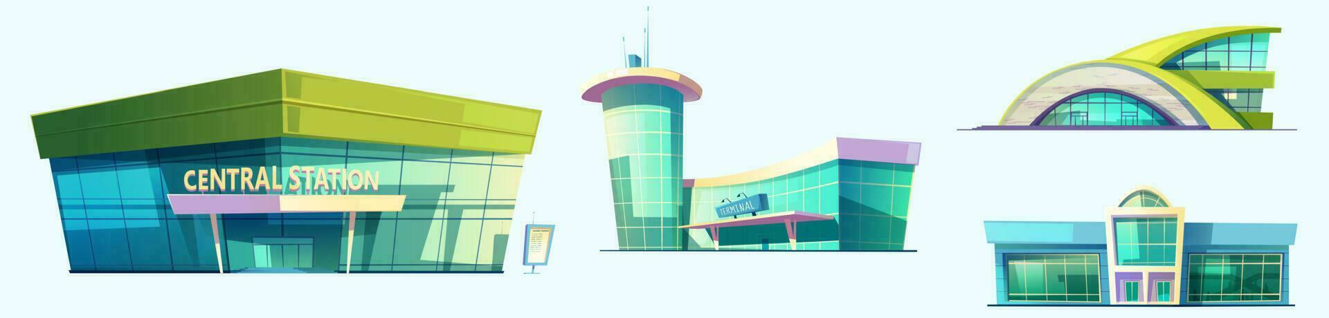 Bus or train station, airport termintal and port vector
