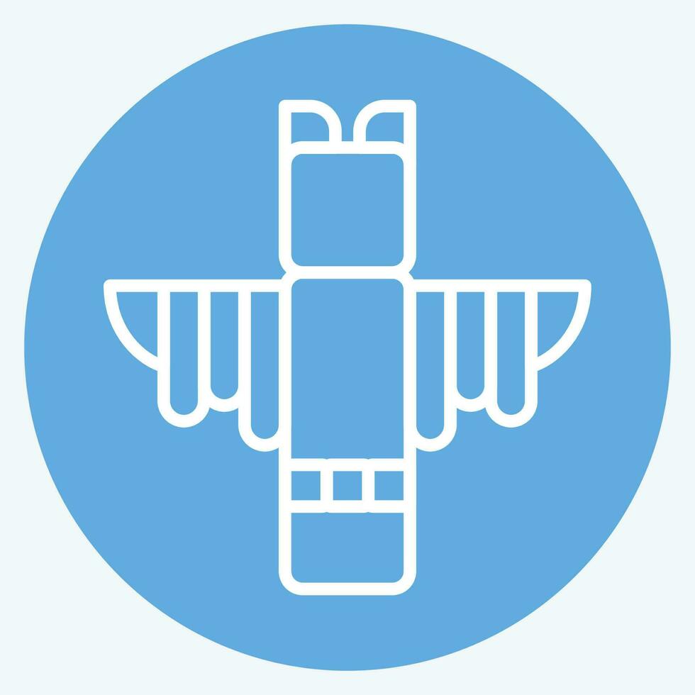 Icon Totem. related to American Indigenous symbol. blue eyes style. simple design editable vector